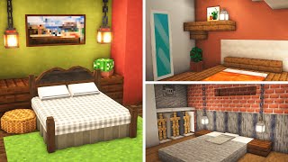 Minecraft: 3 AMAZING BEDROOM DESIGNS & HACKS (Easy Tutorial)