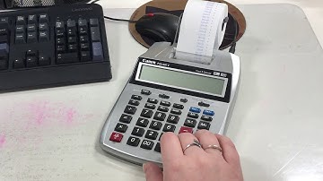 Totaling numbers on an adding machine (ASMR - typing, clicking)