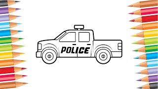 Vẽ và tô màu xe cảnh sát P6 | Vẽ và Tô