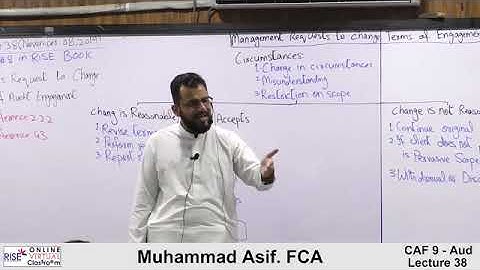 CAF 9 | Audit and Assurance | Lecture #38 | By Muhammad Asif