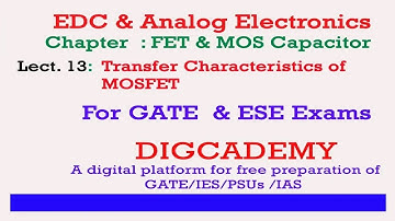 EDC & AE Chap 4 FET & MOS Capacitor L13Transfer  characteristics of  MOSFET