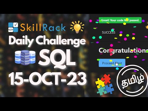 SKILLRACK DAILY CHALLENGE | 15-OCT-23 | Explanation in TAMIL | SQL | PROGRAM ID - 9651