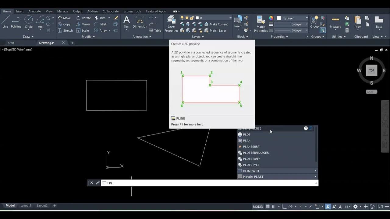 CAD Basic Drawing Commands Part1 YouTube