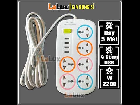 Video Ổ Cắm Điện Đa Năng Thông Minh Có 4 Cổng Sạc USB Chịu... - youtube