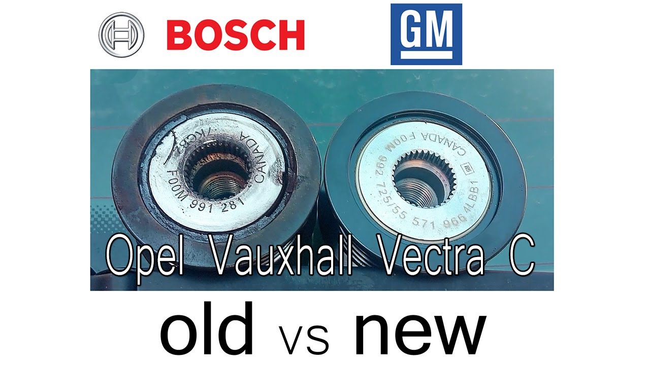 Bosch Alternator clutch pulley Opel Vauxhall Vectra C new vs old YouTube