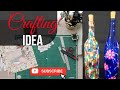 glass bottle craft ideas|glass bottle painting bottle art simple design|Bottle art|bottle decoration