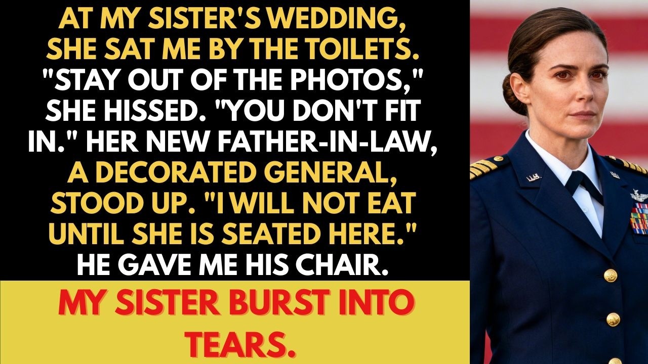 “Stay Out Of The Wedding Photos,” My Sister Whispered… Then The General Suddenly Stood Up