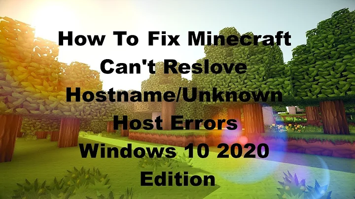 How To Fix Minecraft Can't Resolve Hostname/Unknown Host Errors (2020 Edition) (Quick and Easy)