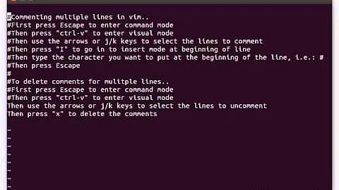 How to comment/uncomment multiple lines in VIM editor