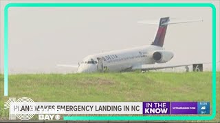 Delta pilot safely lands jet without nose gear at Charlotte airport
