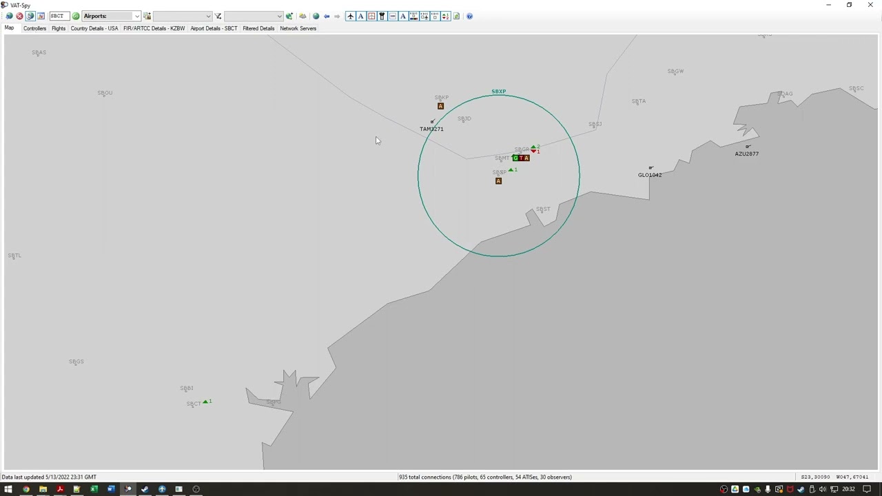 Xplane11 Flight SBCT SBSP 13/05/2022 B737-800 VATSIM - 001