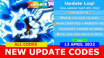 NEW UPDATE CODES  *UPDATE 14* [ICE AGES ISLAND] ALL CODES! Clicker Simulator! ROBLOX | 12 April 2022