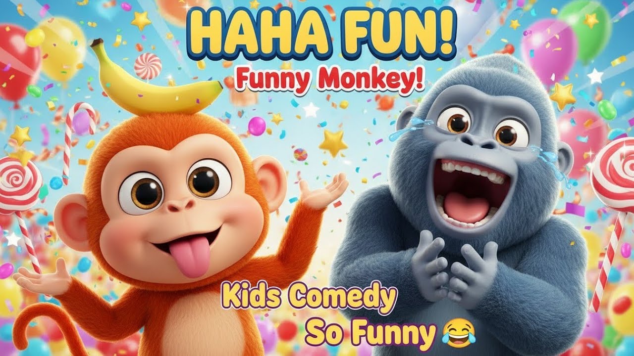 Funny Monkey & Baby Gorilla 😂 | Kids Fun Cartoon Video 