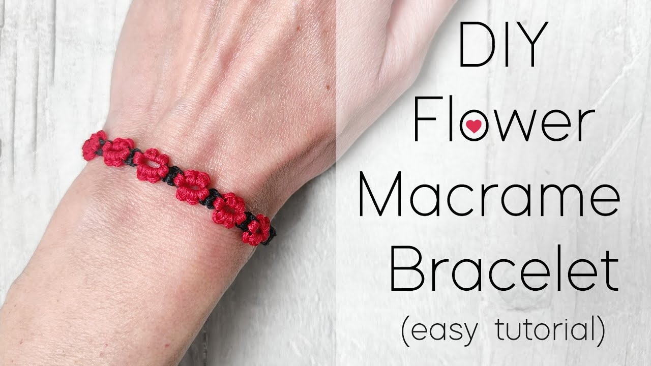 How to make a Macrame Flower Bracelet - Easy DIY Flower Bracelet - YouTube