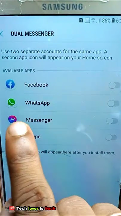 samsung galaxy j7  dual messenger settings