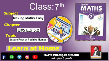 Grade 7 | MAKING MATHS EASY 7 | Unit 5 Ex 5.2 Square Root of Positive Number