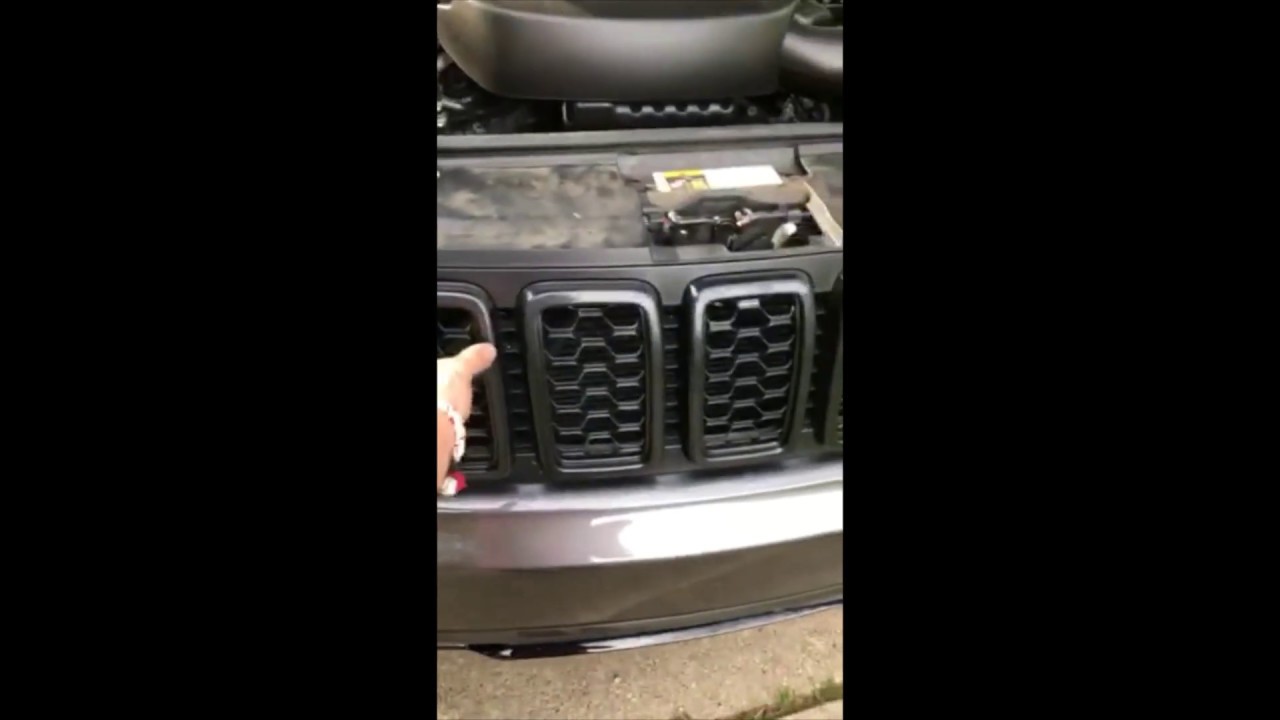 Grand Cherokee Black Grill Insert Install without Bumper Removal - YouTube