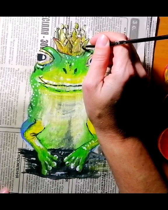У селі я сама файна🐸Малюємо царівну-жабу#shorts #gouache #illustration ...