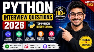 Python Interview Questions 2026 | Top Q&A, Complete Guide for Freshers to Advanced