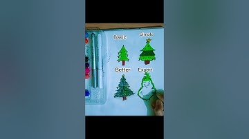 Christmas Tree Drawing: Basic to Expert Level! 🎄✨ #shorts #art