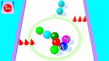 Balls Run Merge 2048 ! All Levels Gameplay Part 4 android,ios