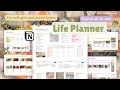 Soft Girl Pastel Life Planner Notion template | meal planner, habit, routine, daily journal, task ✨🌷