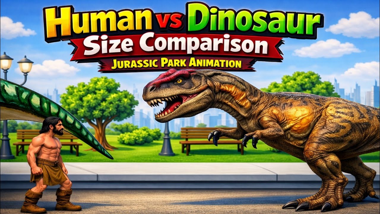 Human vs Dinosaur Size Comparison | Jurassic Park Animation 