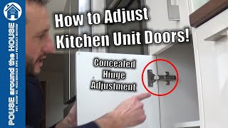 How to adjust a cabinet door hinge. Kitchen unit door adjustment. Adjust a concealed door hinge!