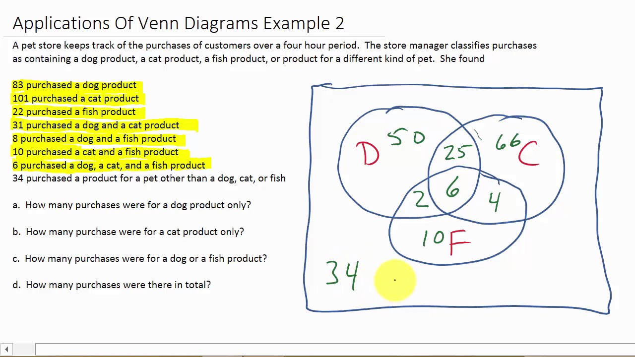 Solving Word Problems With Venn Diagrams Three Sets YouTube