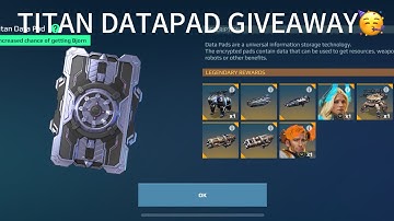 FIRST GIVEAWAY, A TITAN DATAPAD, WATCH THE VIDEO FOR THE INSTRUCTIONS