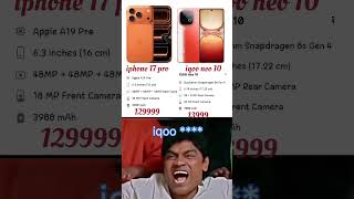 iqoo neo 10 v/s iphone 17 pro max #smartphone #upcomingphones #iqoopro #iqoo #iphone