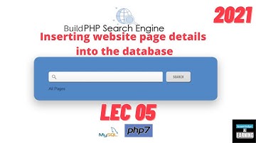 Build Search Engine using PHP and MySQL | Inserting website page details into the database LEC #5