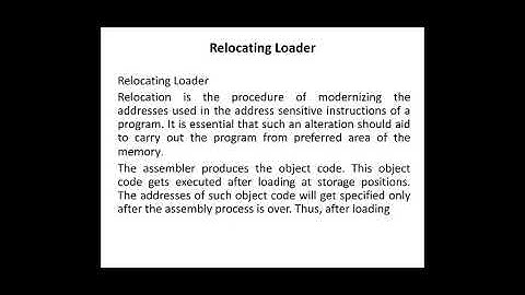 System Software - Unit 2 - Relocation Loaders
