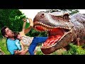 Alex Playing at Safari Forest * Biggest Lifesize Dinosaurs