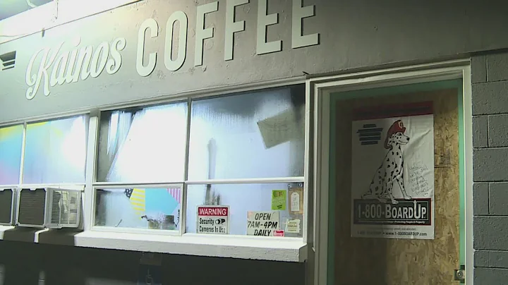 Door shattered at Kainos Coffee in Northeast Portland