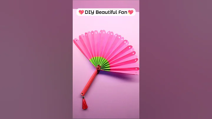 DIY Paper Hand Fan 🪭 How to make a Paper Fan 🌸 #shorts  #art  #diy  #youtubeshorts  #origami