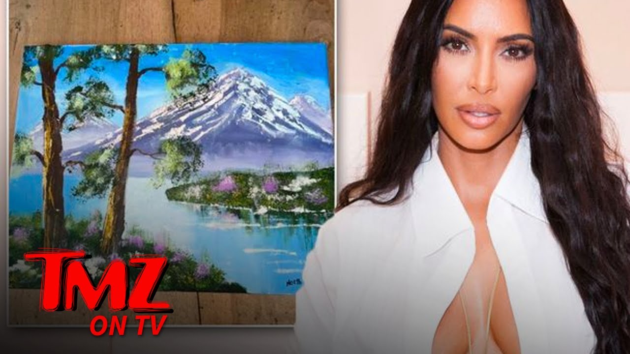 Kim Kardashian Blasts Critics Of North S Bob Ross Painting Tmz Tv Youtube