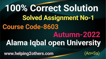8603 2022 assignment/8603 assignment no-1/8603 solved assignment 2022//Autumn  8603 assignment no-1/