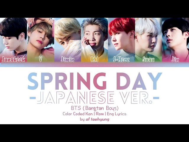 BTS - Spring Day - Japanese ver. - (Color Coded Lyrics/Eng