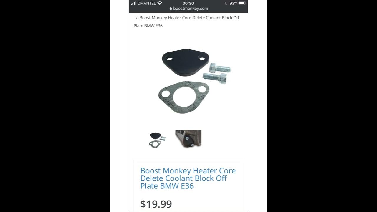 E36 M52 heater hose delete, coolant hose delete, block off plate, obd2