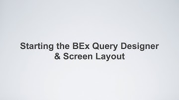 Running Queries In The SAP Bex Analyzer