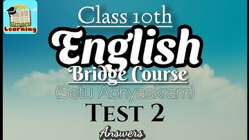 Bridge Course Class 10th English Test-2 | PMR Smart Learning