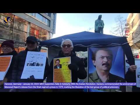 Hanover—January 20, 2024: MEK Supporters Held a Rally in Solidarity With the Iran Revolution