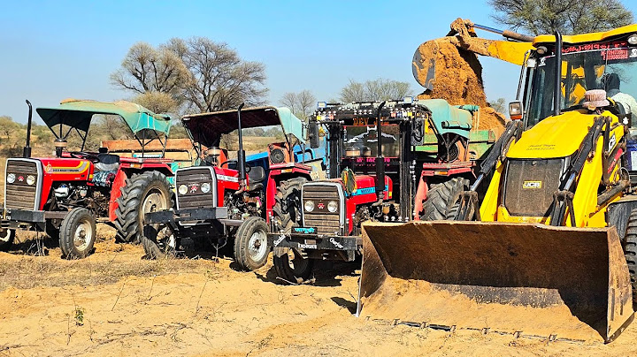 JCB 3dx Eco Backhoe Loading Mud In Tractor Stuck 2 Massey 1035 Eicher 380 | Mahindra 475 Di Tractor