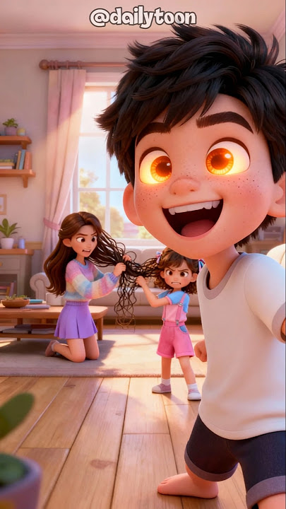 Siblings Got Stuck… Then Took REVENGE!🤣 #animation #cartoon #funnyshorts