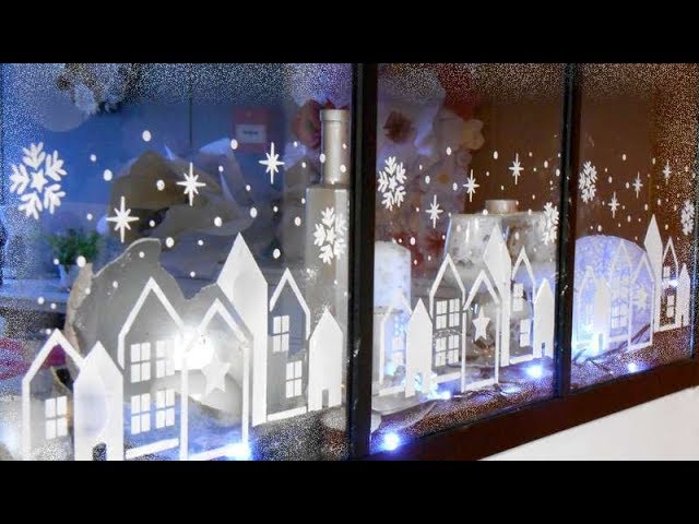 Peintures de Noël sur vitres et fenêtres, modèles et tutos