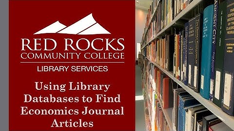 Using Library Databases to Find Economics Journal Articles