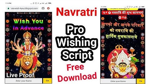 Navratri wishing script for blogger।। Navratri Pro wishing Script free download ।।