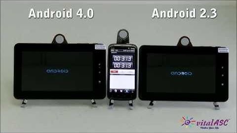 Android 4.0 and Android 2.3 start up speed comparison on vitalASC Center-ST0716