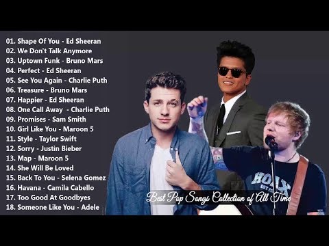 Bruno Mars, Charlie Puth, Ed Sheeran, Sam Smith Greatest Hits Songs 2019 Best Pop Songs Ever 2019